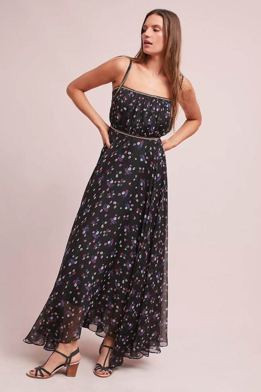 Dress Anthroplogie Ranna Gill S 4 Cocktail Maxi Evening Wedding Guest Formal